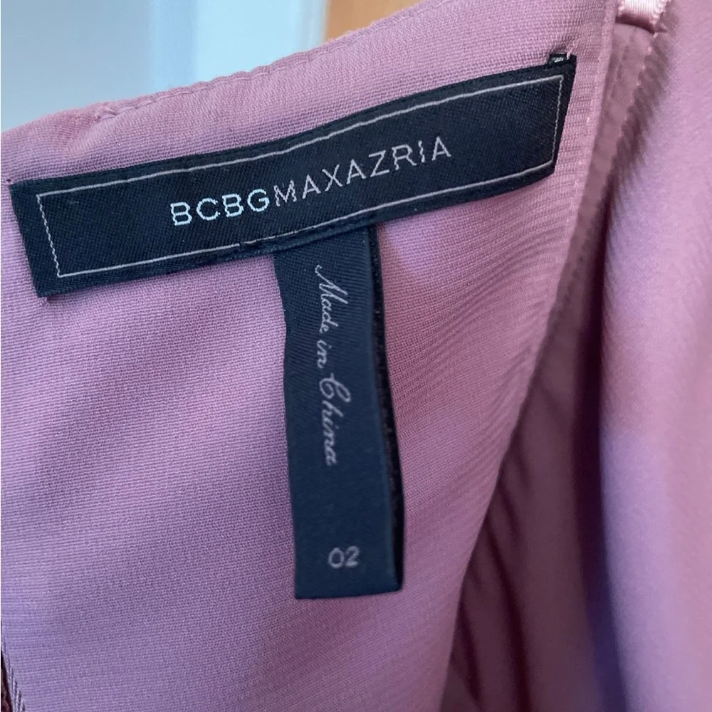 BCBG MAXAZRIA Dusty Rose One Shoulder Audrey Dress - Picture 5 of 7